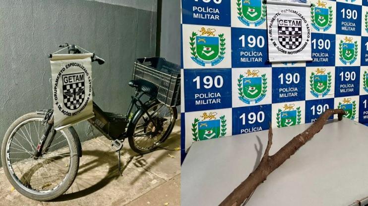 Ladrão é preso pela PM após espancar idoso com tronco de árvore e levar bicicleta elétrica em Aquidauana