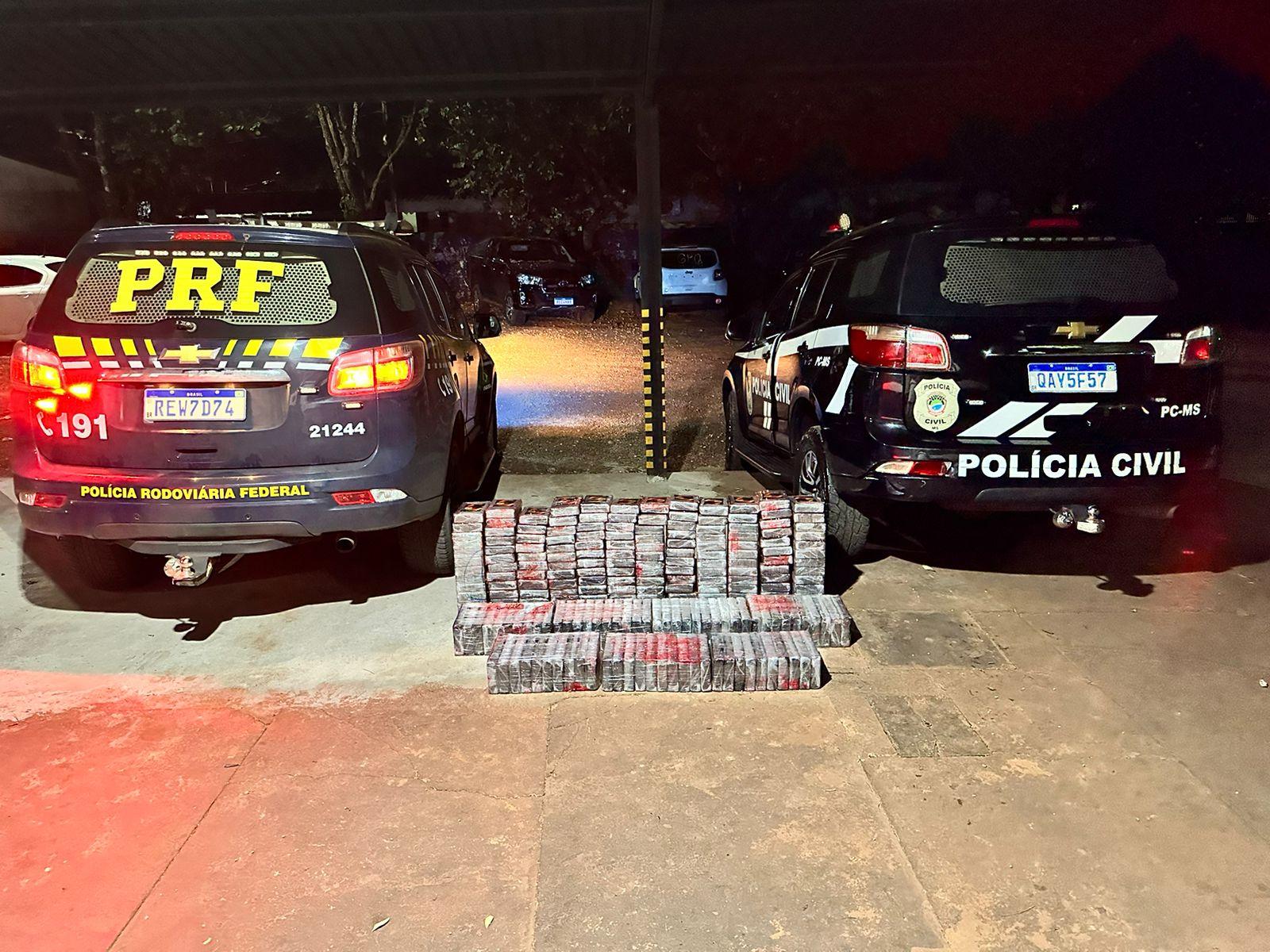 Ação conjunta entre polícias resulta na apreensão de mais de 200kg de cocaína