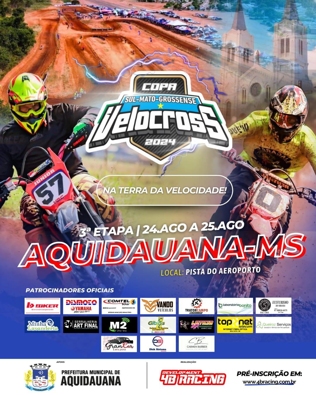 Com apoio da Prefeitura, Aquidauana sedia Copa Sul-mato-grossense de Velocross