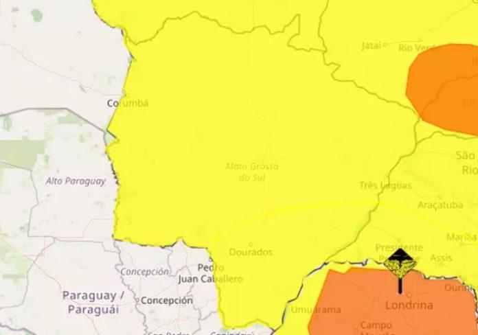 Meteorologia faz alerta de chuvas intensas a tempestade para todo MS